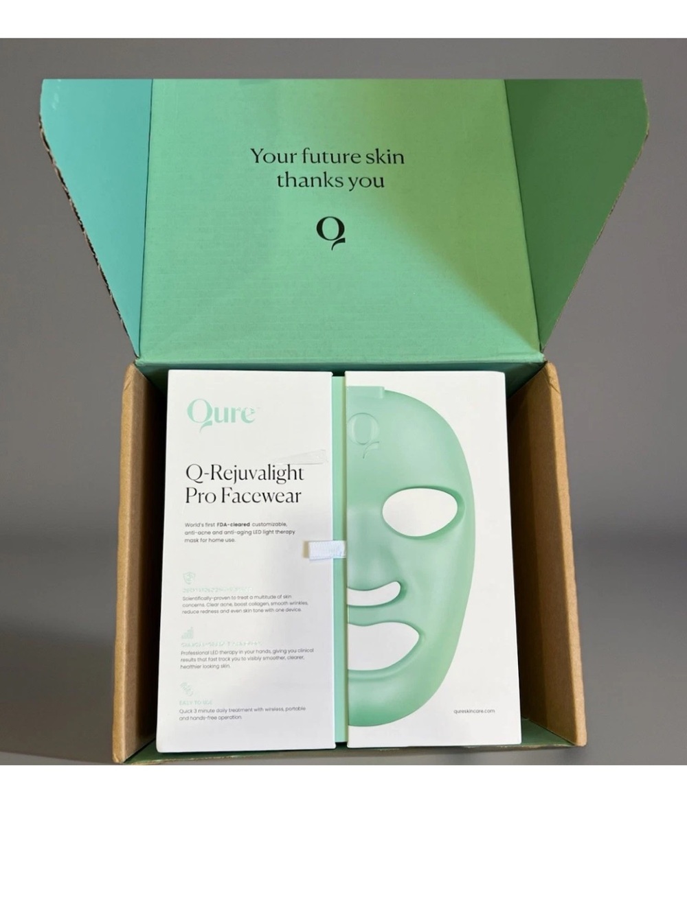 QURE Q-Rejuvalight Pro Facewear Face Mask 5 LED Color Mask Reduce Wrinkles Acne